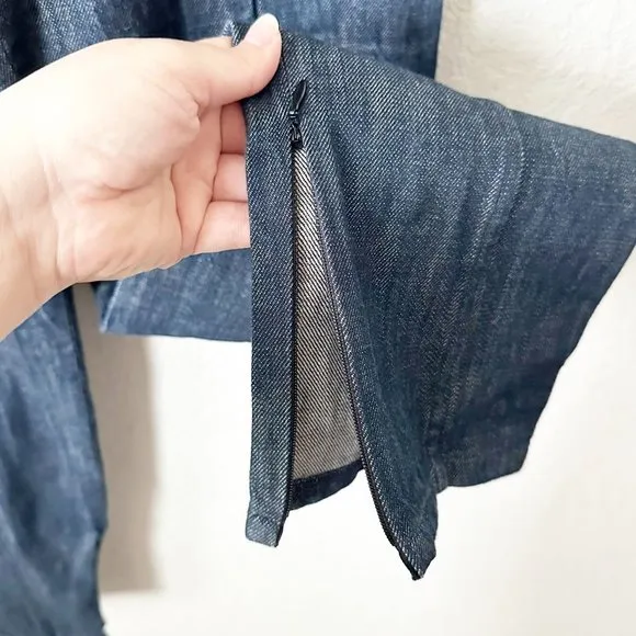 Tibi Dark Wash High Rise Banded Waist Jeans