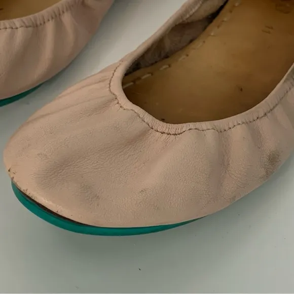 Tieks 11 Beige/Nude Flats teal bottom blush