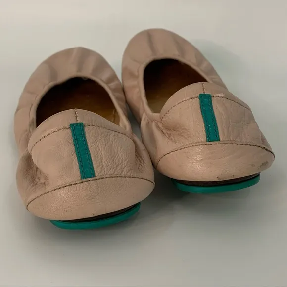 Tieks 11 Beige/Nude Flats teal bottom blush