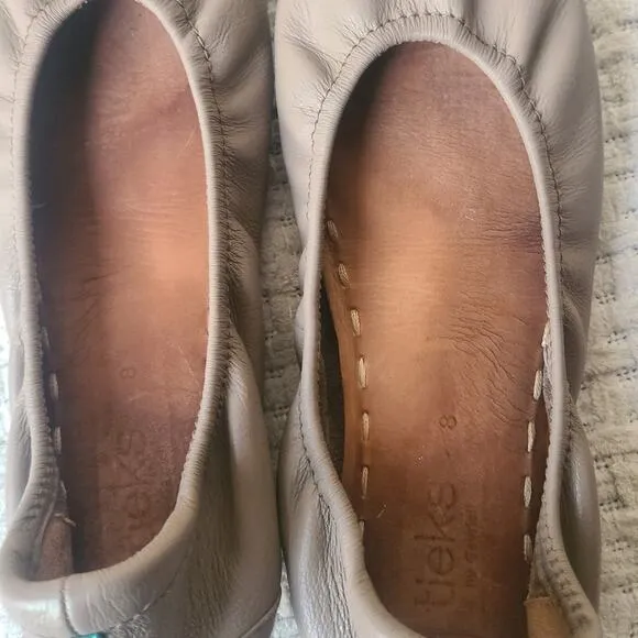 Tieks Ballerina Brown Beige Flats Womans Size 8
