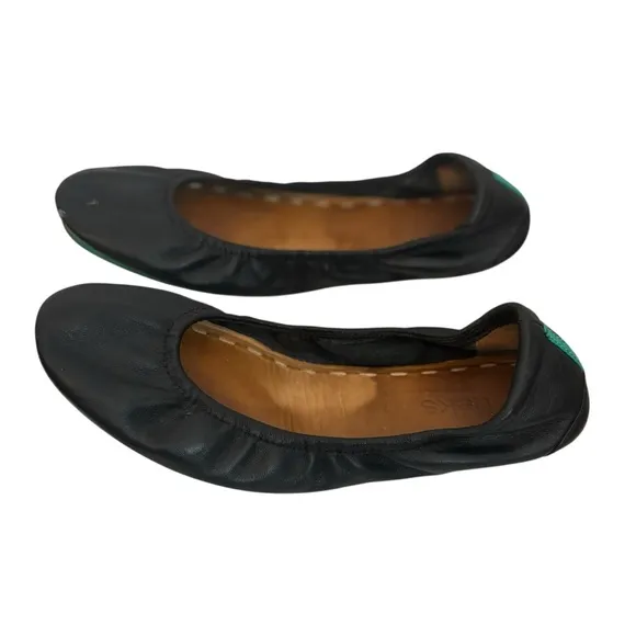 Tieks Black Leather Flats Size 7