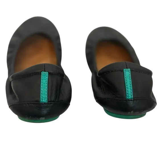 Tieks Black Leather Flats Size 7