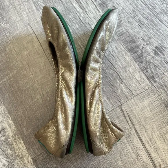 Tieks by Gavrieli Ballet Flats Champagne Metallic Leather Women's Size 8