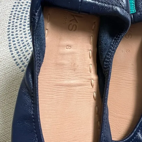 Tieks California Navy Italian Leather Ballet Flats size 8
