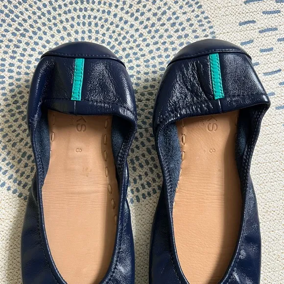Tieks California Navy Italian Leather Ballet Flats size 8