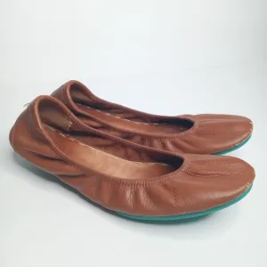 Tieks Chestnut Brown Leather Ballet Flats Womens Size 9