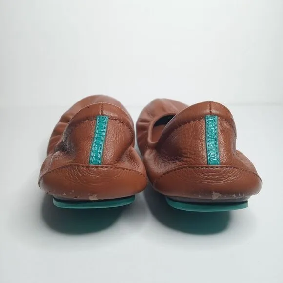 Tieks Chestnut Brown Leather Ballet Flats Womens Size 9