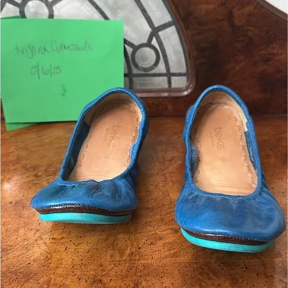 Tieks Cobalt Blue Leather Ballet Flats Size 9