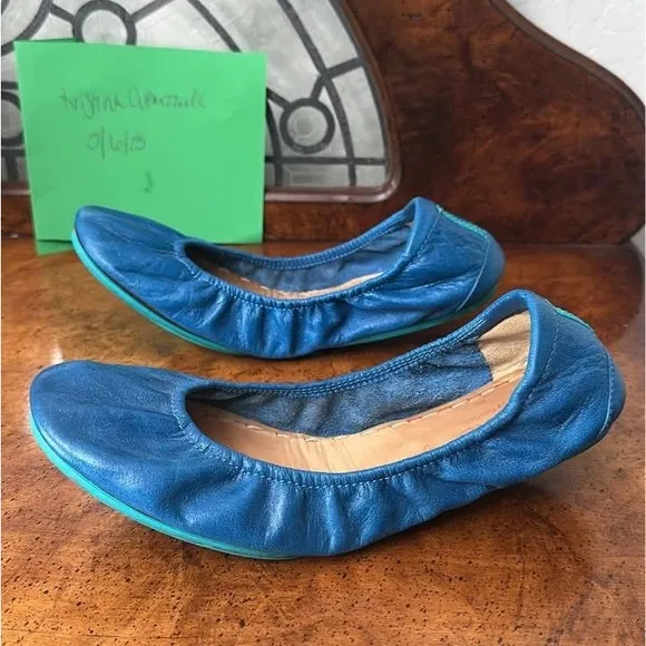 Tieks Cobalt Blue Leather Ballet Flats Size 9