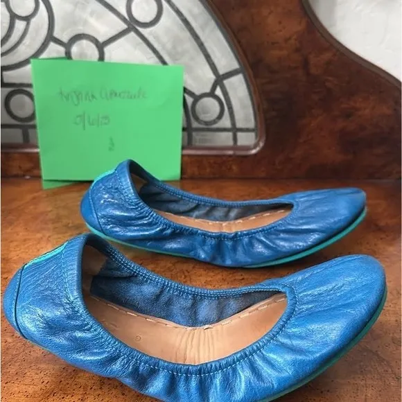 Tieks Cobalt Blue Leather Ballet Flats Size 9