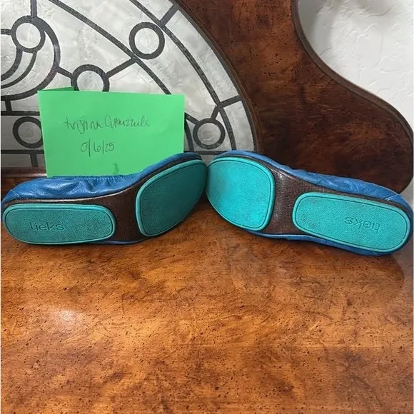 Tieks Cobalt Blue Leather Ballet Flats Size 9