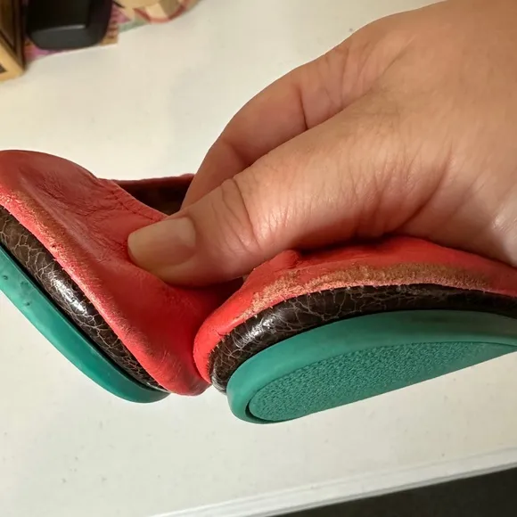 Tieks Coral Poppy Ballet Flats Womens Size 6 Coral