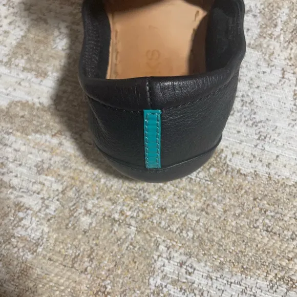 Tieks Teal and Black Leather Flats