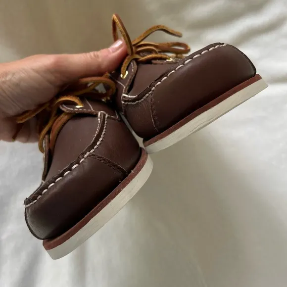 Timberland 2 Eye Brown Leather Size 6.5 Boat Shoes EUC Deckshoes