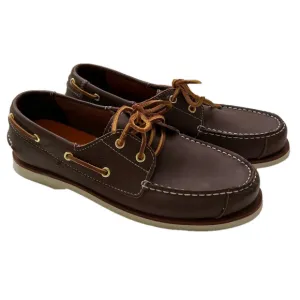 Timberland 2 Eye Brown Leather Size 6.5 Boat Shoes EUC Deckshoes