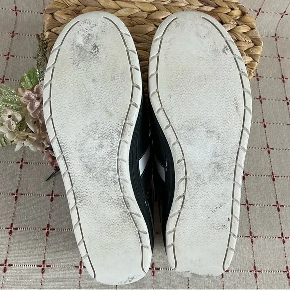 Timberland Boat Shoes Mens Size 11.5 Black &amp; White Leather Deck Shoes PreLoved