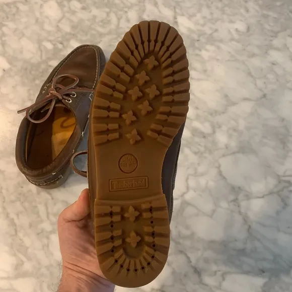 Timberland brown 3eye lug sole boat shoe 8m