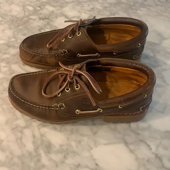 Timberland brown 3eye lug sole boat shoe 8m