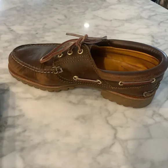 Timberland brown 3eye lug sole boat shoe 8m