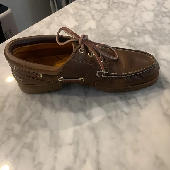 Timberland brown 3eye lug sole boat shoe 8m