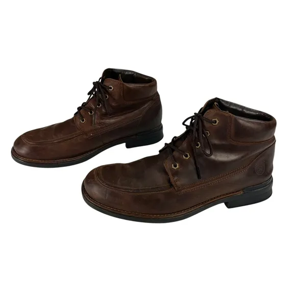 Timberland Brown Leather Lace Up Mid Boots Mens Size 13
