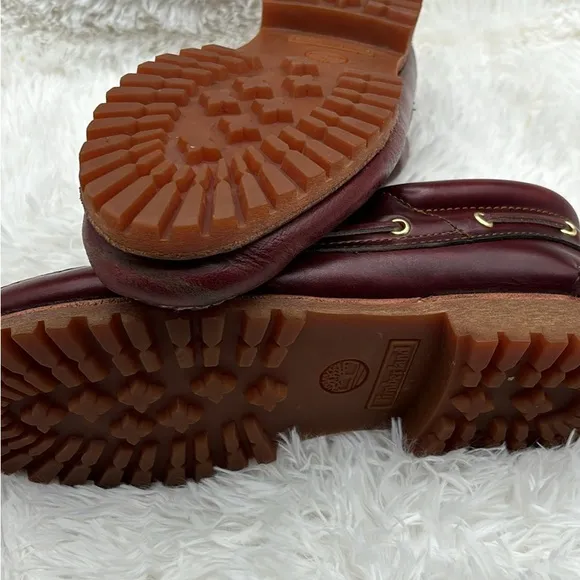 Timberland Burgundy Leather Boat Shoes