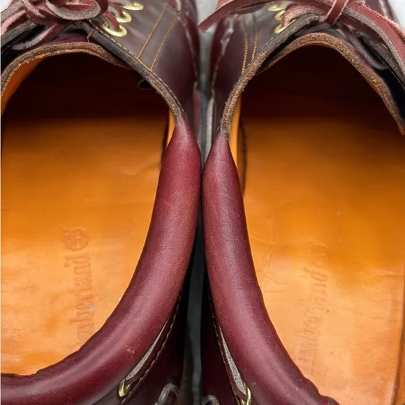 Timberland Burgundy Leather Boat Shoes