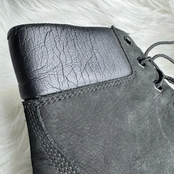 Timberland CAMDALE black suede leather lace up heeled ankle boots 7.5 like new