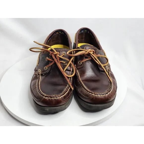 Timberland Kia Wah Bay Dark Red Leather 2 Eye Classic Men's Boat Shoes Size 8M