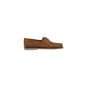Timberland Leather Moccassin with Rubber Sole Men Brown Moccasins