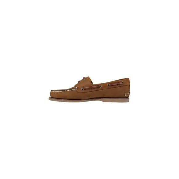 Timberland Leather Moccassin with Rubber Sole Men Brown Moccasins