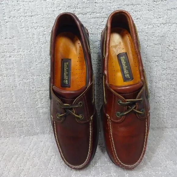 Timberland Men's Size 11M US Brown Genuine Leather Boat Shoes 25077