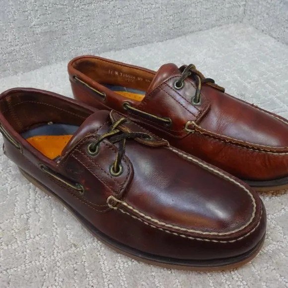Timberland Men's Size 11M US Brown Genuine Leather Boat Shoes 25077