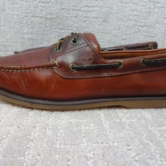 Timberland Men's Size 11M US Brown Genuine Leather Boat Shoes 25077