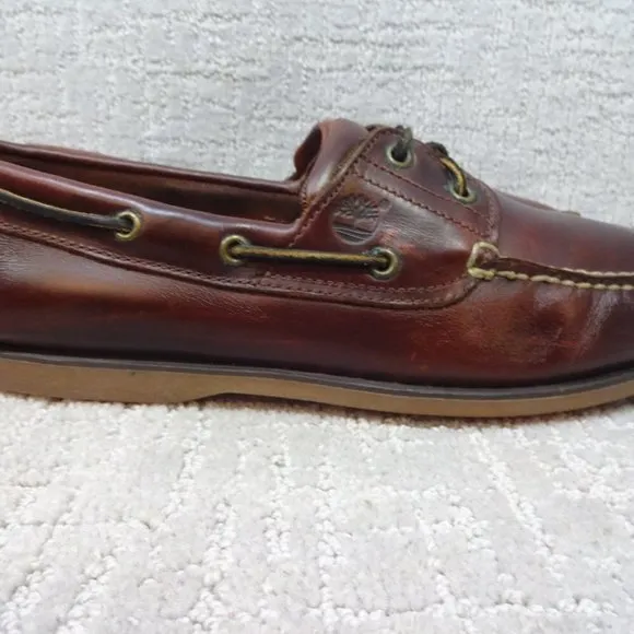 Timberland Men's Size 11M US Brown Genuine Leather Boat Shoes 25077