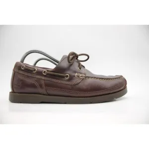 Timberland Piper Cove Boat Shoes Brown Leather Men's Size 8 Wide Lace Up