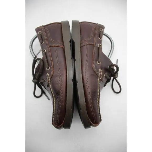 Timberland Piper Cove Boat Shoes Brown Leather Men's Size 8 Wide Lace Up