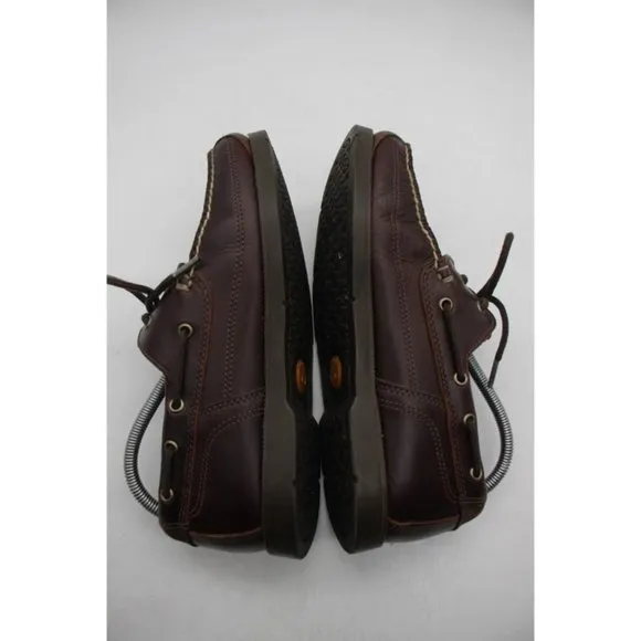 Timberland Piper Cove Boat Shoes Brown Leather Men's Size 8 Wide Lace Up