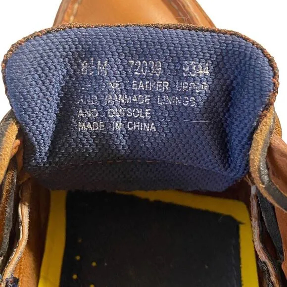 Timberland Shoes Mens 8.5M Chestnut Brown Leather‎ Mock Toe 2 Eye Boat Shoes