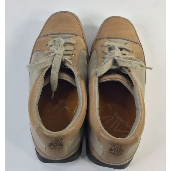 Timberland Shoes Size 12 Leather &amp; Canvas‎ Casual Mens  Medium Tan Caramel