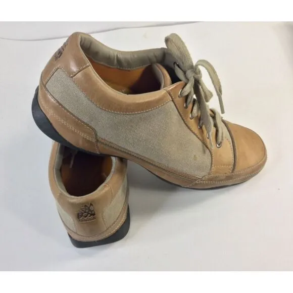 Timberland Shoes Size 12 Leather &amp; Canvas‎ Casual Mens  Medium Tan Caramel