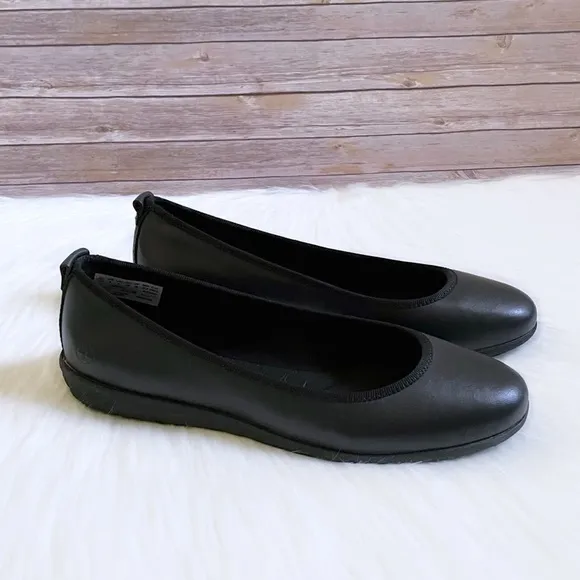 Timberland Women’s Bradstreet Ultra Bal Black Leather Ballerina Flats