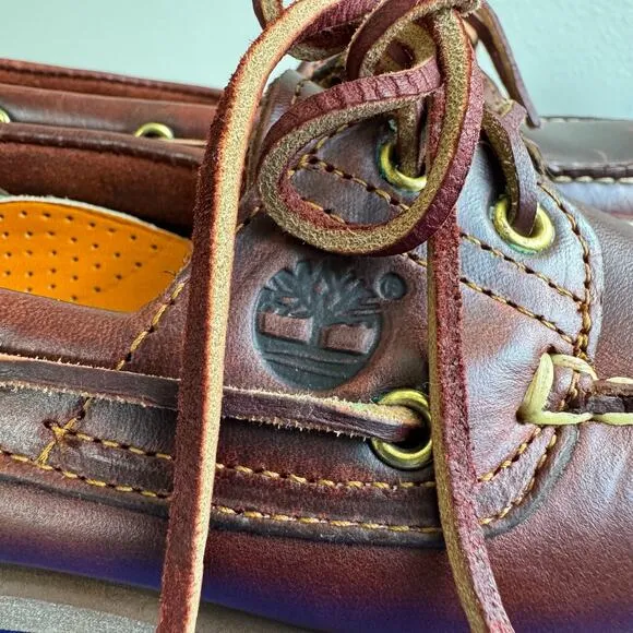 Timberland Women's Classic 2 Eye Boat Shoes Leather Loafers Size 8