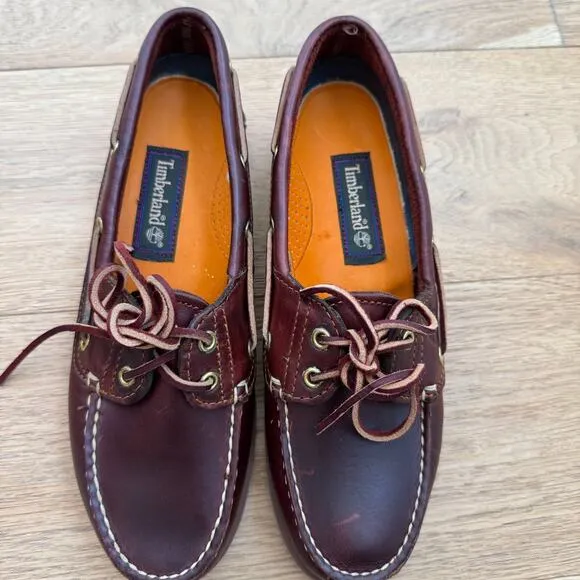 Timberland Women's Classic 2 Eye Boat Shoes Leather Loafers Size 8