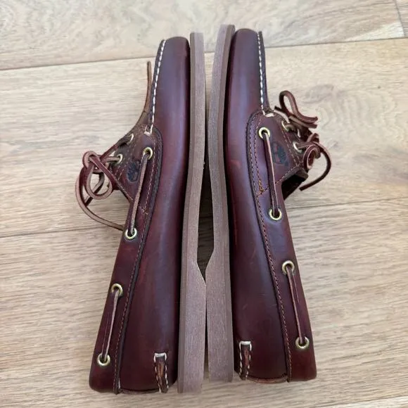 Timberland Women's Classic 2 Eye Boat Shoes Leather Loafers Size 8