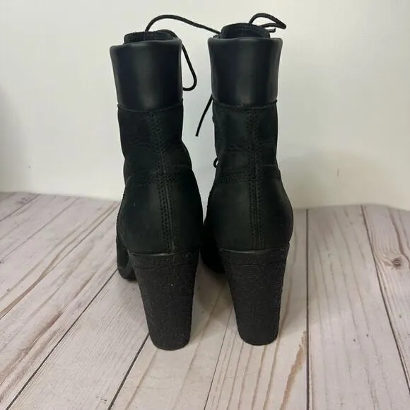 Timberland Glancy Earthkeepers Black Leather Heeled Boots