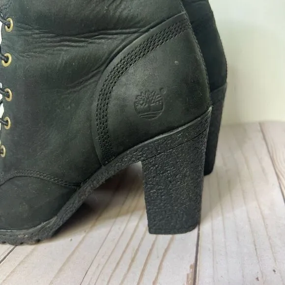 Timberland Glancy Earthkeepers Black Leather Heeled Boots