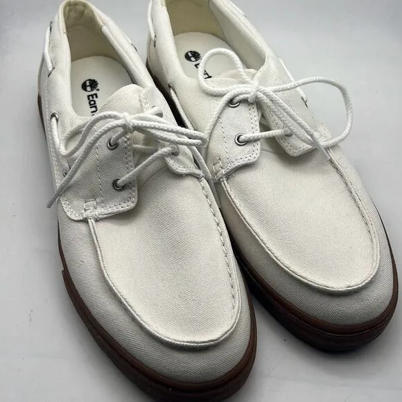 Timberland Men's Union Wharf 2.0 EK  2 Eye Boat Oxford White Canvas Men 10.5 NEW