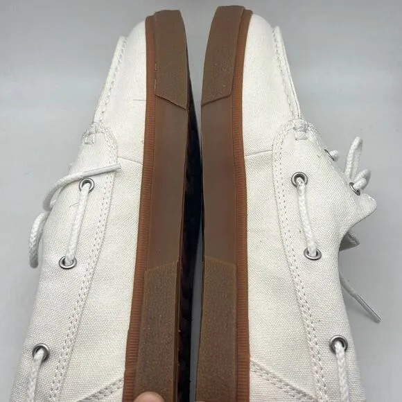 Timberland Men's Union Wharf 2.0 EK  2 Eye Boat Oxford White Canvas Men 10.5 NEW