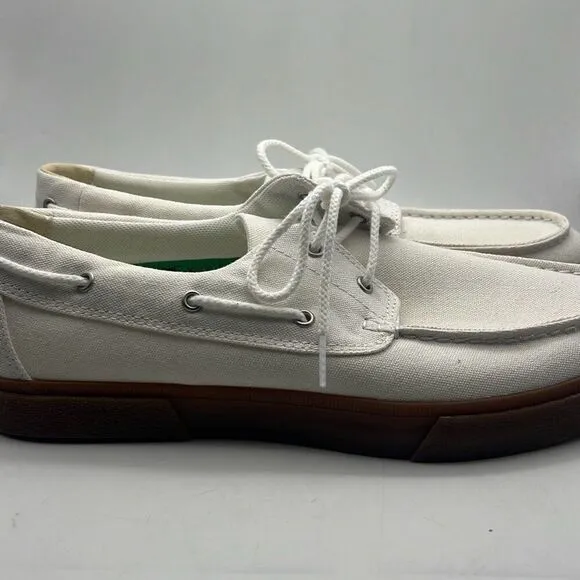 Timberland Men's Union Wharf 2.0 EK  2 Eye Boat Oxford White Canvas Men 10.5 NEW